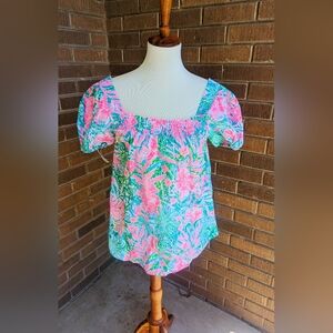 SOLD! NWT Lilly Pulitzer Keating Linen Top in Leaf it Wild